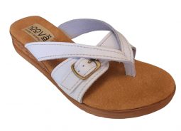 Hoova Phoebe White Wedge Sandal