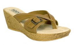 Hoova Posy Camel Leather Wedge Sandal