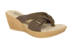 Hoova Posy Dark Brown Leather Wedge Sandal