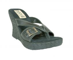 Hoova Lucky Black Wedge Sandal